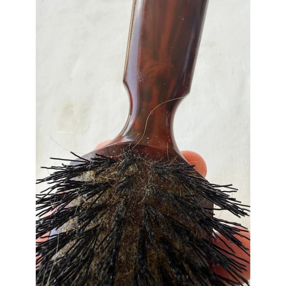 Vintage Fuller Brush Co Faux Tortoise Shell Boar Bristle Hair Brush Brown